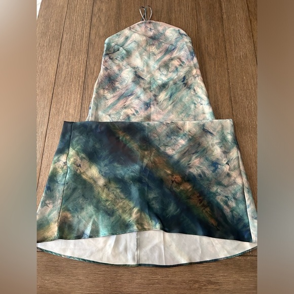 Zara Watercolor Tie Dye Halter Maxi Slip Dress. Multicolor. Size M - Picture 6 of 9